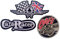 Bügel Vintage Aufnäher Patches Applikation Sticker-ei Set groß Brit Motorrad Bike-r Cafe Racer zum aufbügeln/annähen