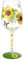 NymphFable Verre à Vin Peint à la Main Papillon Tournesol Verre Vin Rouge 42cl Cadeau Unique pour Famille et Ami