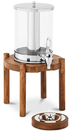 Royal Catering RCSD-1W2 Saftspender 7 L Kühlsystem helles Holzgestell Getränkespender Getränkespender mit Zapfhahn
