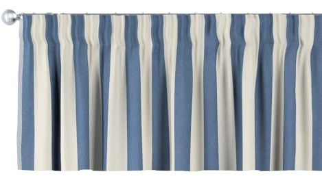 dekoria Kurzgardine mit Kräuselband Schal Gardine Dekoschal 130 x 40 cm blau-weiß