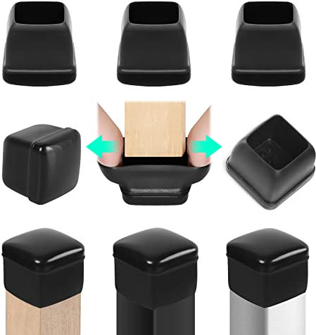 RCHYFEED 24 Protectores Patas Sillas Muebles para Alfombra y Piso, Silicona Tapas Deslizantes para Patas de Sillas con Almohadillas de Teflón,28-36mm Planeadores de Teflón para Patas de Mesa Sofa