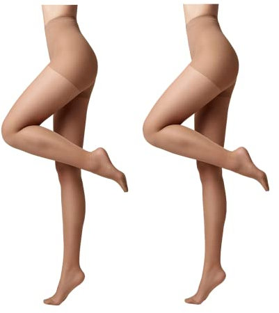 Conte elegant modellierende Damenstrumpfhose 2er Pack - ACTIVE 20 DEN - Stimuliert die Blutzirkulation formende Feinstrumpfhose Damen Strumpfhose - Farbe Natural Größe 5