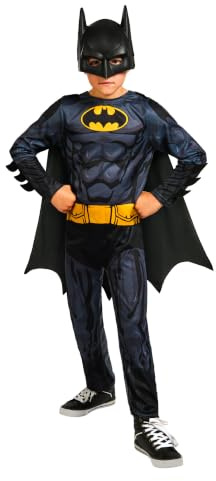 Rubies Official DC Batman Childs Costume, Kids Superhero Fancy Dress Halloween