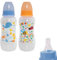 2 Pack Baby Milk and Water Bottles, Easy Grip and Soft Silicone Medium Flow Teats 300ml 10oz, Fun and Cute Animal Designs, Great for Home, Nursery or On The Go, 0+ Months