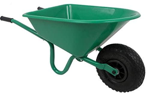 FAIE Riposo scorrevole per bambini, verde, 20 l, portata 25 kg, telaio in metallo, ruota in gomma, supporto scorrevole, carriola per bambini