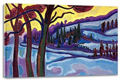 Gerahmt. Berühmte Gemälde von Karl Schmidt-Rottluff, Druck auf Leinwand. Kunstdruck und Poster auf Leinwand. Abstrakte Home Decor Berühmte Bilder(Erzgebirge) 50 x 75 cm (19,7 x 29,6) innen gerahmt