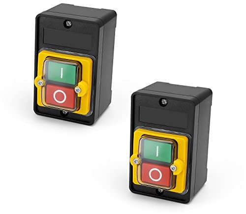 Interruttore a Pulsante, MYLERCT 2 pezzi Interruttore Impermeabile, AC 220V/380V 10A Interruttore di Sicurezza, per Apparecchiature Meccaniche, Macchine Tessili, Macchine Utensili Elettroniche