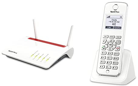 AVM FRITZ!Box 6890 LTE Edition International, Modem Router combo LTE & Vdsl/Adsl2 con Wi-Fi Dual Band fino a 2.533 Mbits/s + AVM FRITZ! Fon M2, Telefono Cordless