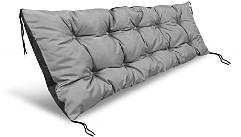 KingGarden Gartenliegenkissen Kissen für einen Gartenstuhl Sonnenliege Auflage Liegenauflage 120x50cm Wasserdichtes Codura-PVC Grau