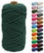 Uiopa Macrame Cord 5mm x 90m, Thick Macrame Rope 8-Strand Braided Cotton Rope, Dark Green Cotton Cord for Plant Hangers, Wall Hanging, Dream Catcher, Garden, DIY Projects
