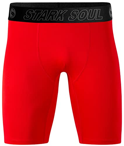 Stark SOUL® komprimeringshorts – korta kompressionsbyxor, sportshorts för män | olika färger, storlekar: M, L, XL och XXL, röd, XL