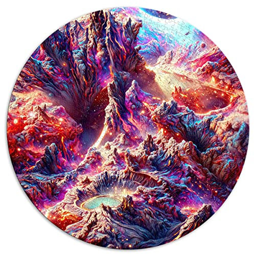 1000 Teile Runde Puzzles Mystic Alien Planet Circular Puzzles für Erwachsene und Kinder Papppuzzle Familienaktivität (Größe 67,5 x 67,5 cm)