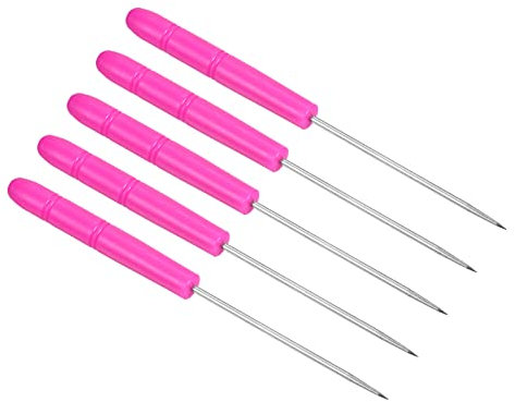 PATIKIL Badminton Racchetta Incordatura Punteruolo, 5pz Tennis Racchetta Racchetta Corda Dritto Punteruoli Guida Strumento, Rosa Rosso