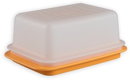 Tupperware Butterdose orange-weiß Butterschatz für Butter bis 6,5 cm Höhe! C21 (inkl.China- Löffel)