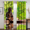HOUKAI Vorhänge Kurz Fenster Wohnzimmer 3D Grüner Buddha Zen Vorhang Verdunkelung Blickdicht Gardinen 140x160 cm Vorhänge Schlafzimmer Mit Muster Modern 2Er Set, Vorhänge Für Kinder Mit Ösen