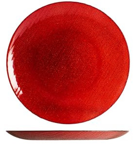 H&H Charme Red Set 6 Piatti Frutta, in Vetro, 21.5cm