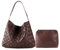 JINMANXUE Frauen Boston Tasche Gewebte Vegane Leder Handtaschen Weibliche Satchel Messenger Bag Mode Schulter Crossbody Tasche Casual Hobo, B-Kaffee