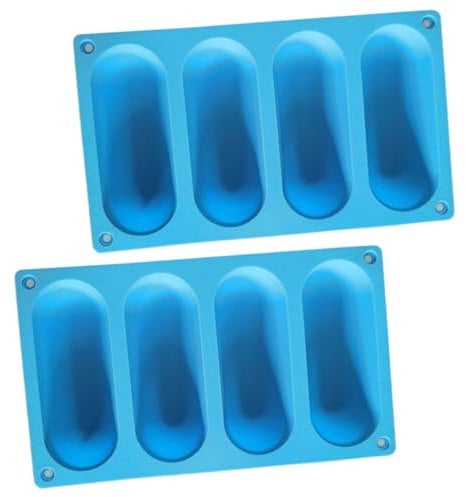 IMIKEYA 2 Pièces Moule à Saucisse Moule à Pains Au Lait Moule à Éclairs Moule à Petits Pains Croustillants Moule à Pain Perforé Moule Antiadhésif En Silicone Plateau Hot-dog Gel De Silice