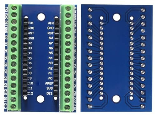zalati Terminal-Adapter-Erweiterungsplatine, 2 Stück, IO Shield, einfaches Erweiterungsplattenmodul für Nano V3.0 Arduino Board