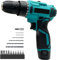 Avvitatore A Batteria 12 V, Trapano A Batteria Con 1 X 1500 Mah Batterie, Trapano A Batteria Max 50 N.M, Coppia Su 25 + 1 Livelli, Trapano Con 16 Pezzi Accessori Per Casa E Giardino