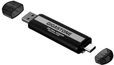 Gigastone 1TB External SSD USB-C for PS5 iPhone 15, 1,050MB/s USB 3.2 Gen 2 Type-C + Type-A, Portable Solid State Drive for MacBook iPad PS4 Xbox Gaming SSD Backup Hard Drive
