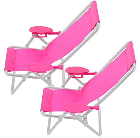 HEMOTON Mini Puppenstuhl Klappbar 7.7 Zoll Holz Liegestuhl Zubehör Für Puppenhaus Dekoration Und Kinder Spielzeug Strandliege
