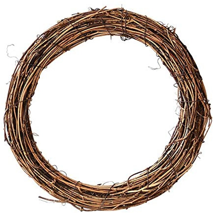 Grapevine Wreath Rattan Wreath Garland Wall Hanging Round Grape Vine Wreath 12inch Natural Vine Garland DIY Crafts Front Door Wicker Twig Garland for Door Wall House Holiday Wedding Decor