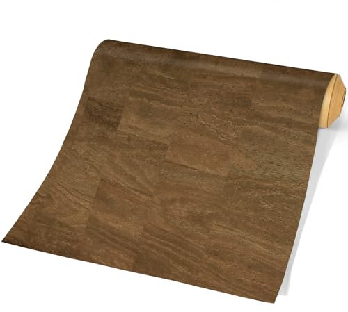 CanaanTree Selbstklebende Tapete Zum Abziehen und Aufkleben, Entfernbar, Aus 0,1% Korkmaterial, Echtes Ledergefühl, 41,9 x 300 cm (Corleader)