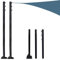 Kit Pali per Vela Parasole, Tendalino per Supporto per Palo per Vela per Ombrellone da Esterno da 9,8 Ft, Palo per Palo Leggero a 2 Poli Palo in Acciaio Resistente, Adatto per Giardino, Piscina, Patio