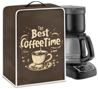 Psesaysky Coffee Time Coffee Maker Cover Lightweight Coffee Pot Cover Dust Protection Durable Stain Resistant Small Appliance Covers for Coffee Maker