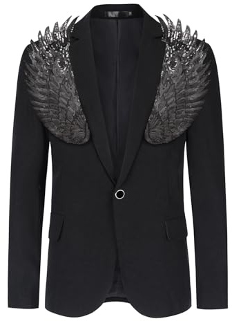 Allthemen Blazer Homme avec Paillettes Veste de Smoking Blazer Coloré Uni pour Soiré Mariage