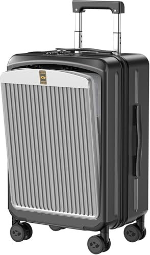 MGOB 20“ Handgepäck Koffer 55x35x25cm Hartschalen Polycarbonat mit Laptopfach 14.6” USB & Type C Spinnerrädern, PC-Handgepäck Trolley mit TSA-Schloss für Geschäftsreisen