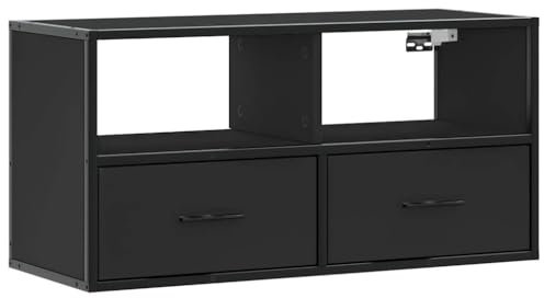 vidaXL Mobile TV Nero 80x31x39,5 cm in Truciolato e Metallo, Mobile TV a Parete, Mobile per dispositivi multimediali, consolle Porta TV, Mobile TV