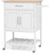 GiantexUK Kitchen Island Cart, Wooden Kitchen Storage Trolley with 2-Door Cabinet, Large Drawer, Bottom Tray & Towel Rack, Rolling Utility Cart on Wheels for Dining Living Room Restaurant (White)