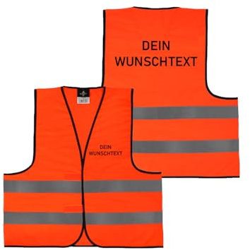 Alsino Warnweste mit eigenem Aufdruck - Rücken + Front - Für Sicherheit oder Partymeile