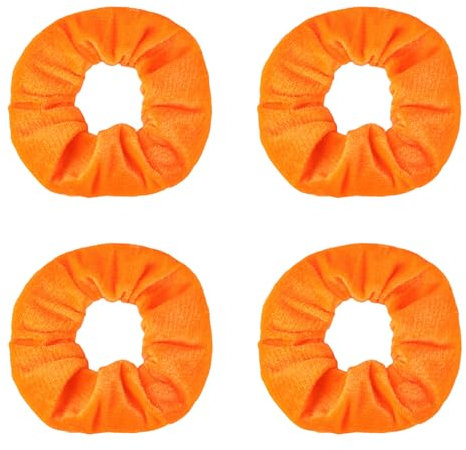 Haargummi,Haargummis Scrunchies Satin,Weiche Elastische Haarbänder Pferdeschwanz,Haare Ringe aus Samt für Damen und Mädchen,Klassische Pferdeschwanzhalter Haarschmuck Groß für Haare (Orange)