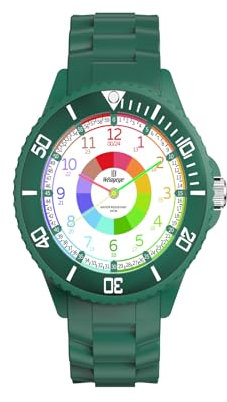 Weayege Kinderuhr Jungen Mädchen,Lern Armbanduhr für Kinderuhr,Kinderuhr Analog,Kinder Uhr,Armbanduhr für Kinder Jungen und Mädchen,3ATM wasserdichte Analog Quarzuhr,Erlernen der Uhrzeit