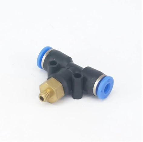 VWWJCCRO 5pc M5 Male to Fit Tube O/D 4mm Pneumatic Tee 3 Way Push in Connector Union Quick Release Air Fitting Plumbing