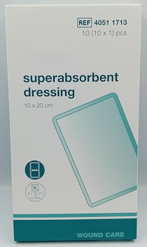 Super Absorbent Dressings – High-Capacity Pads (Box of 10) (10cm x 20cm)