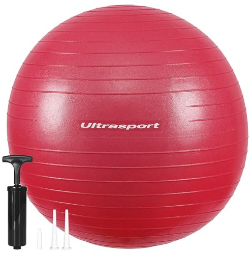 Ultrasport Pilatesball für Yoga & Fitness I Softball bis 300kg, rutschfest, Anti-Burst I Fitball für Schwangerschaft, Gymnastik, Ergonomischer Sitzball für Büro, Klein und Groß