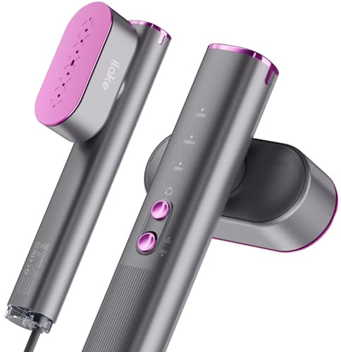 iLAKE Piastra a vapore per vestiti, 100 – 240 V Dual Voltage Travel vapore, 1000 W e 120 ml, per viaggi d'affari a casa, grigio siderale