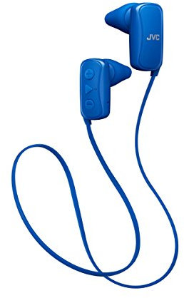 JVC Gumy Auricolari in Ear Sport Bluetooth, Con Auricolare Nozzle Fit, A Prova Di Sudore (IPX2), Auricolari S/M Inclusi, Microfono E Telecomando A 3 Pulsanti, Autonomia 7 Ore, Azzurro