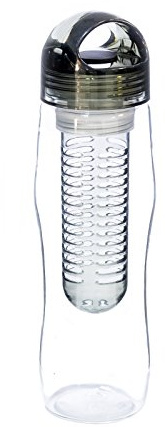 YOKO DESIGN 1430 Flasche Detox mit Teesieb Kunststoff schwarz 25 x 7,2 x 7,2 cm