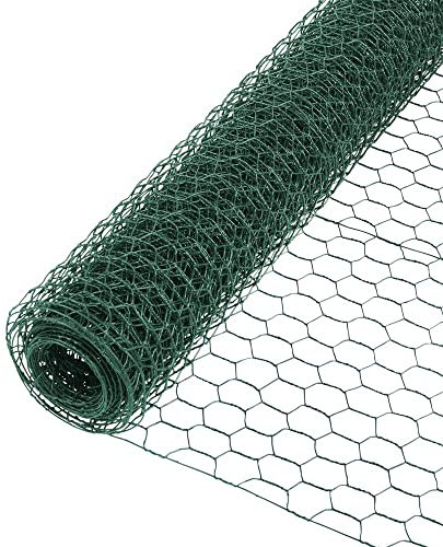 Suregreen Chicken Wire Mesh Roll | Green PVC Coated | 1200mm x 50m | 50mm Hexagonal Holes | Metal Mesh for Chicken Coop, Garden Fence, Garden Wire for Climbing Plants, Animal Enclosures