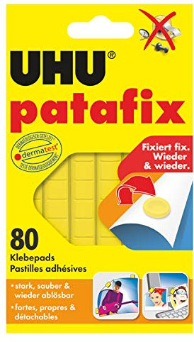 UHU patafix gelb abnehmbarer selbstklebend Putty 80 Stück/Pack