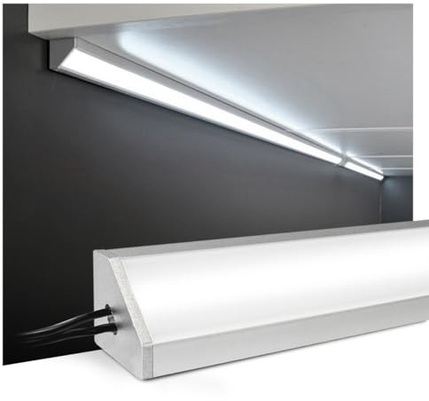 King Led - Barretta a Led Angolare con Misura Personalizzabile da 30cm a 200cm - Lampada LED per sottopensili piano cottura scrivania e piano di lavoro - Dimmerabile (160 cm, Luce Naturale 4000K)