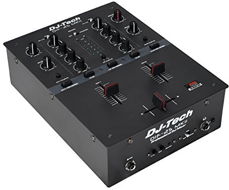 DJ Tech, 2 DJ Mixer, Black, One Size (DIF-2S MKII)