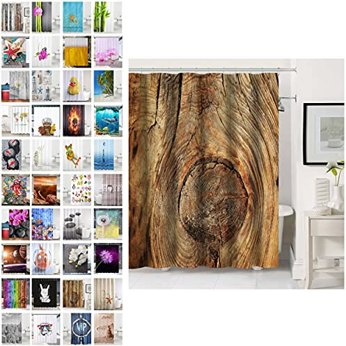 Sanilo Rideau de Douche, Large Choix de Beaux Rideaux de Bain, Haute qualité, 12 Anneaux Inclus, Imperméable, Effet Anti-moisissures (180 x 200 cm, Rustique)