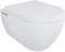 Alpenberger Moderne Toilette Spülrandlos | Komplett-Set mit Toilettendeckel mit Absenkautomatik Softclose | Wand WC für Badezimmer & Gäste WC Toiletten | Tiefspüler Passend zu Geberit (Diamond 7201 U)
