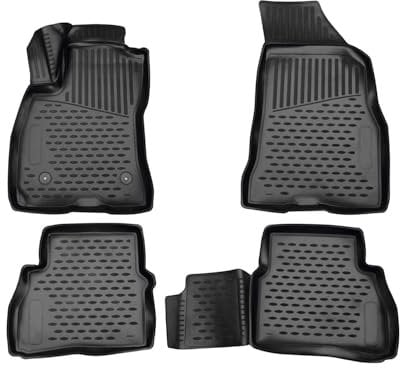OMAC Gummimatten Fußmatten kompatibel mit FIAT Doblo 2010-2021 TPE Automatten Schwarz 4X